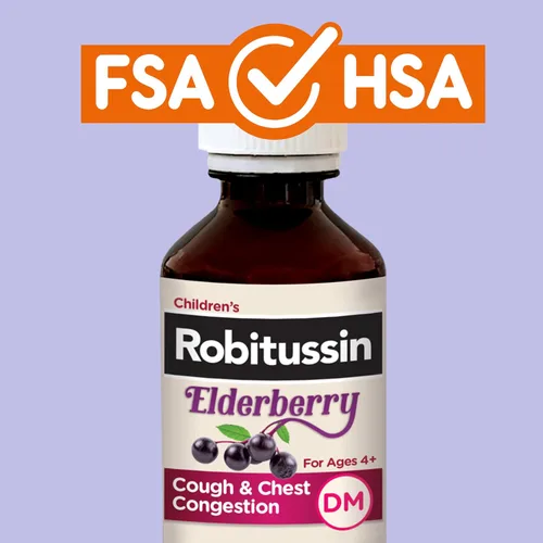 Vista 7 de Robitussin Medicamento para la tos y la congestión torácica DM para niños de saúco, alivio de la congestión del pecho y jarabe para la tos, 4 onzas