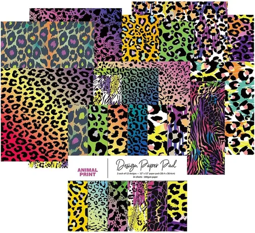Vista 2 de Papel para álbum de recortes de 12 x 12 pulgadas, 24 hojas de papel para álbum de recortes para manualidades, cartulina de impresión de un solo