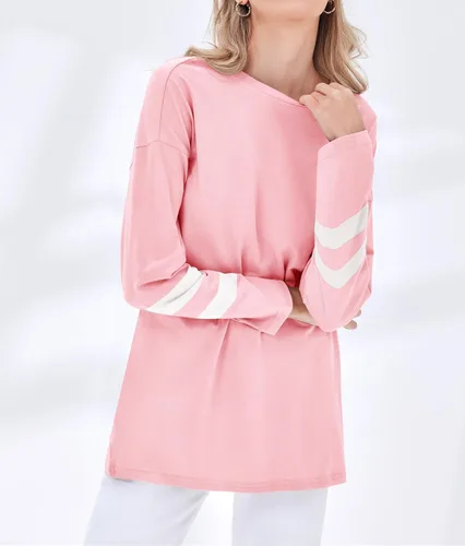 Vista 107 de Fisoew Camisetas de manga larga para mujer, holgadas, casuales, con cuello redondo, blusa suave