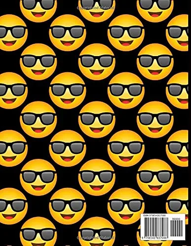 Vista 2 de Composition Notebook Tough Guy Emoji Cover - Notebook College Ruled 120 Pages - Large 8.5 x 11