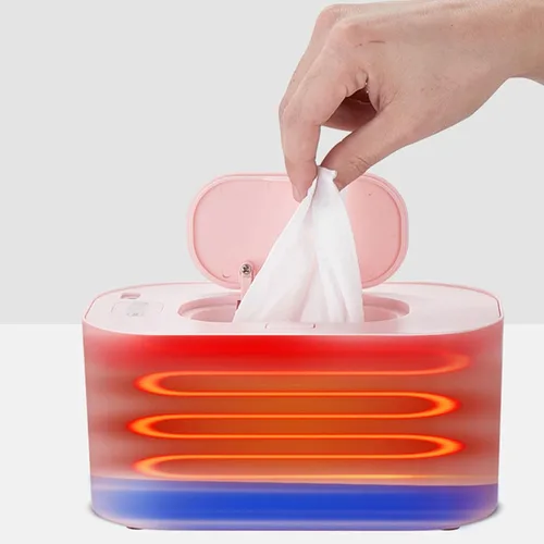 Vista 9 de Plplaaoo Calentador de toallitas para bebés con control de temperatura, calentador de toallitas portátil para uso en automóvil y hogar, dispensador