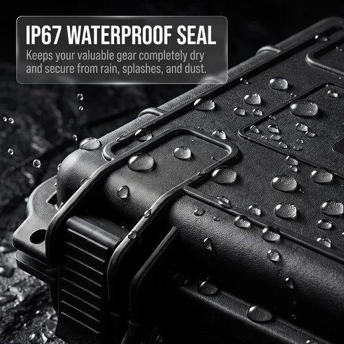 Vista 5 de MEIJIA Funda rígida impermeable para cámara para todo tipo de clima, estuche rígido, con espuma de ajuste personalizado incluida, negro elegante
