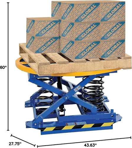 Vista 5 de Global Industrial Posicionador de deslizamiento de carrusel de palet accionado por resorte, 43-5/8" Diámetro de la plataforma, 4500 libras