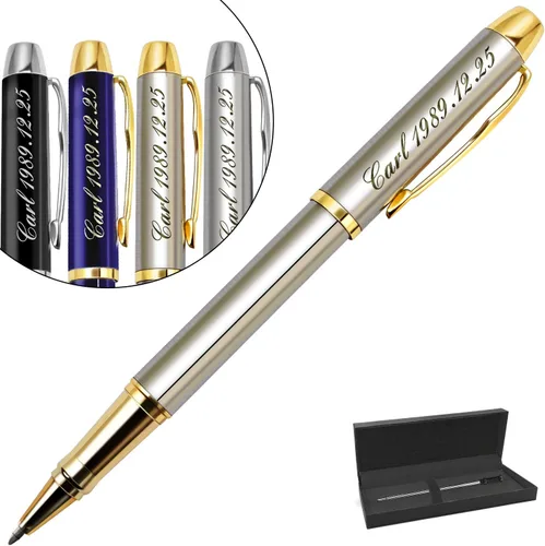 Vista 14 de Aolun Bolígrafos personalizados, bolígrafo grabado personalizado, perfecto para cumpleaños, negocios, fiestas con nombre, eslogan o logotipo, tinta