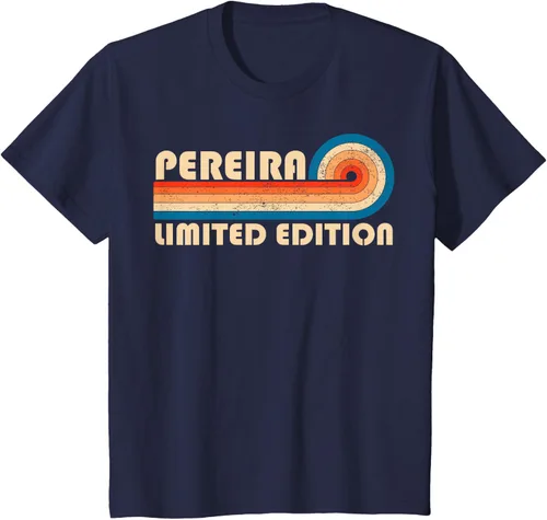 Vista 60 de PEREIRA - Camiseta vintage con apellido retro de los años 80 y 90, Negro