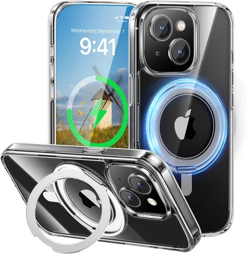 Vista 27 de MAGIC JOHN Soporte Magnético Invisible Giratorio 360° para Funda de iPhone 14 Pro [Agarre Antideslizante] [Compatible con MagSafe] 16 Pies