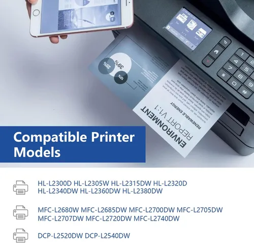 Vista 2 de TN-630 TN630 Cartucho de tóner de alto rendimiento negro de repuesto para impresora Brother TN 630 Toner HL-L2300D HL-L2305W MFC-L2680W MFC-L2685DW