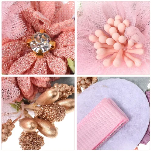 Vista 4 de Beaupretty 9 pinzas para el pelo de flores simuladas con diseño floral, accesorios de estilo bohemio para mujeres y niñas, fiesta diaria en la playa