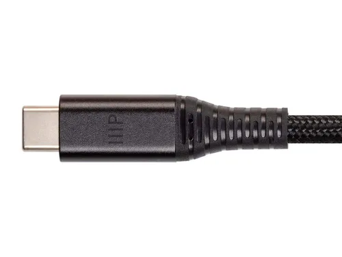 Vista 3 de Monoprice AtlasFlex Series USB 3.2 Gen 2 USB-C Data & Power Cable trenzado de nailon reforzado con Kevlar, 10 Gbps, 5A/100 W PD, 3.3 ft, negro
