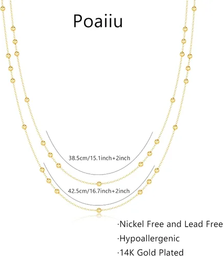 Vista 5 de Gargantilla de perlas para mujer, delicada cadena de perlas chapada en oro de 14 quilates, joyería de oro simple y moderna, regalo para niñas