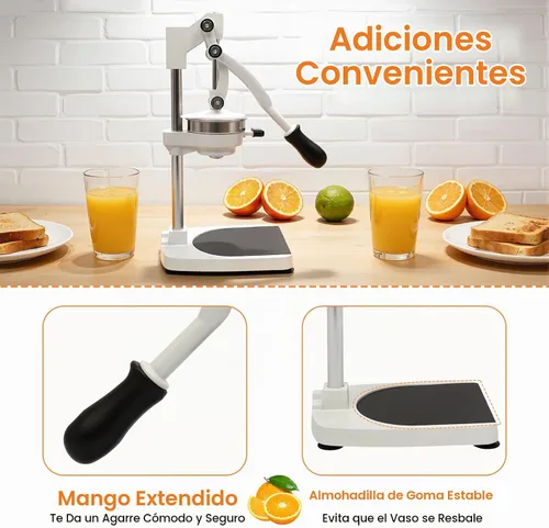 Vista 9 de Exprimidor Manual y Prensa de Mano Resistente, Exprimidor de Cítricos de Hierro Fundido con Base Estable, Prensa Manual de Grado Comercial