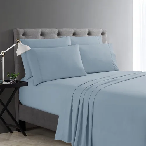 Vista 16 de Juego de sábanas Cathay Home Micro Caress lujoso, 90 g/m², 3 piezas, tamaño Twin, con 1 funda de almohada adicional, color Aqua