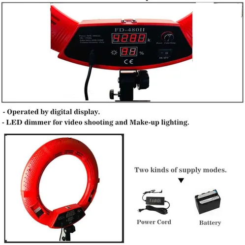 Vista 3 de Kit de 18 anillos fluorescentes regulables: anillo de luz de 96 W 5500 K, soporte de luz, tubo suave, filtro y bolsa para fotografía YouTube auto
