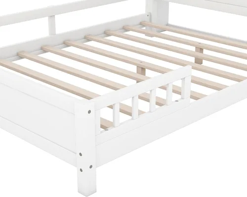 Vista 5 de Harper & Bright Designs Base de cama matrimonial con cabecera de almacenamiento y luz LED integrada, cama de plataforma de tamaño matrimonial