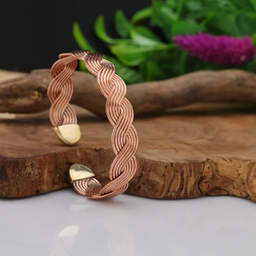 Vista 36 de Handmade Elegant Copper Bracelet for Women - Pure Copper Bracelet for Pain Relief and Stress Relief - Adjustable Entwisted Copper Bracelet to Fit
