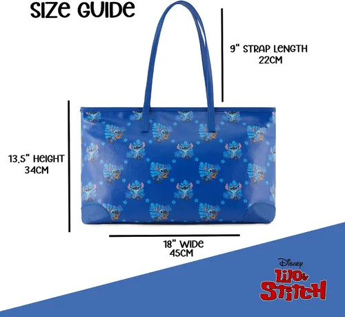 Vista 4 de Disney Lilo and Stitch - Bolso de mano para niñas, niños, adolescentes y adultos, de piel sintética de puntada, bolso de mano para cosplay con bolsa