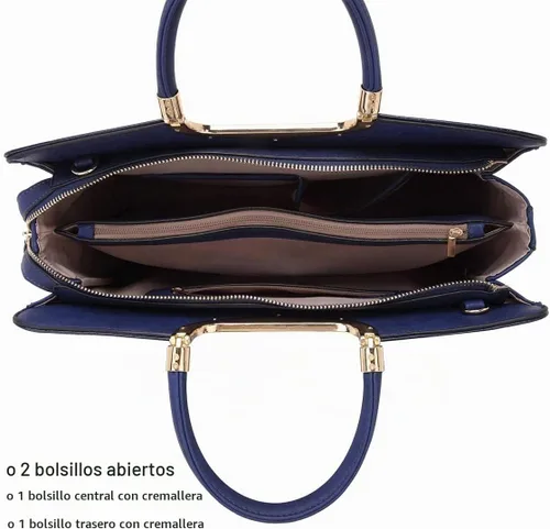 Vista 5 de Bolso de mano para mujer con asa superior, bolso de hombro, bolso tipo tote, cartera con billetera a juego 2-azul cocodrilo