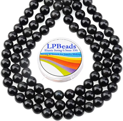 Vista 33 de LPBeads 100 Cuentas de 8mm Cuentas Redondas Naturales de Chakra, Cuentas Sueltas de Piedra Preciosa Redondas para Hacer Joyas con Cordón Elástico