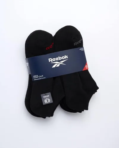 Vista 2 de Reebok Calcetines acolchados básicos de corte bajo transpirables para hombre (paquete de 6)