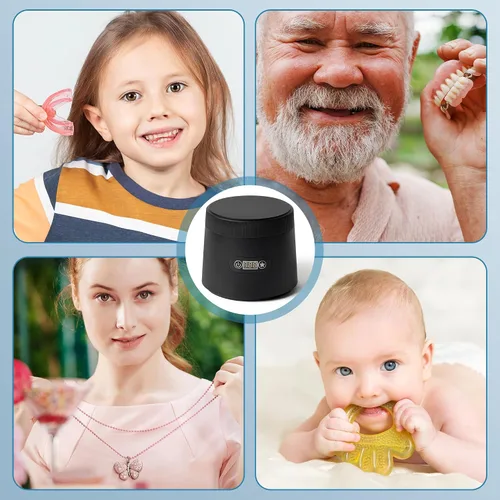 Vista 8 de MALLMALL6 Limpiador ultrasónico de retención con UV y secado al aire, máquina de retención dental portátil de 45 kHz con 3 modos de sincronización