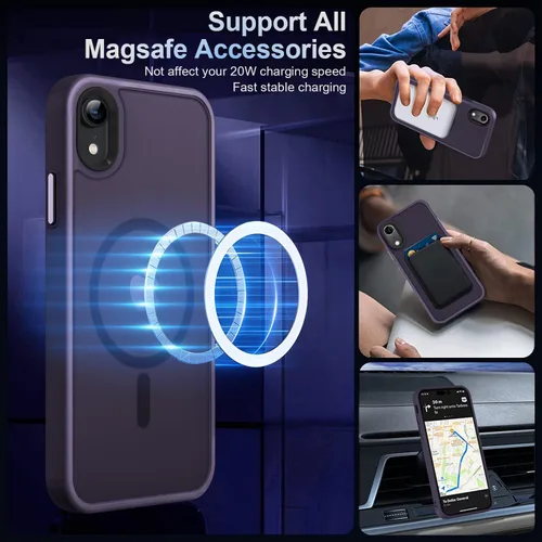 Vista 648 de MOCCA - Funda magnética resistente para iPhone XR de 6.1 pulgadas, compatible con MagSafe, funda con protección contra caídas de grado militar