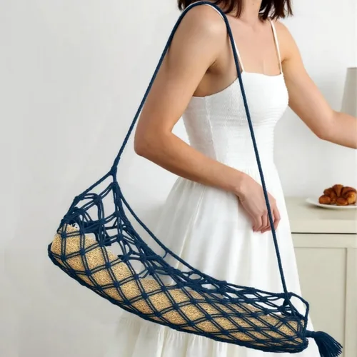 Vista 6 de Bolsa de transporte para esterilla de yoga de macramé, adecuada para la mayoría