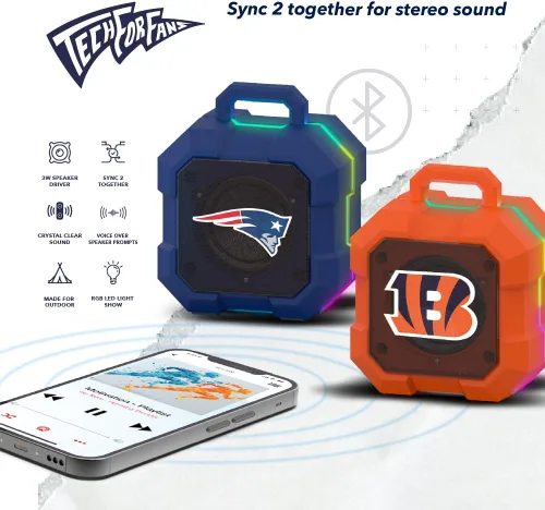 Vista 3 de SOAR - Altavoz inalámbrico unisex con Bluetooth y luz LED, diseño Shockbox de la NCAA