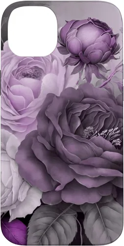 Vista 15 de Purple Watercolor Rose Flower Bouquet on Gray Case for iPhone 17