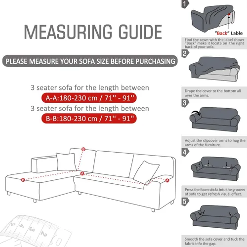 Vista 5 de Fundas de sofá modulares en forma de L, 2 fundas de terciopelo grueso antideslizantes para sillón de 3 + 3 plazas, protector de muebles para sala
