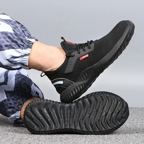 Vista 6 de SUADEX Zapatos de punta de acero para hombres y mujeres, zapatos de trabajo ligeros, indestructibles y transpirables, zapatos de seguridad