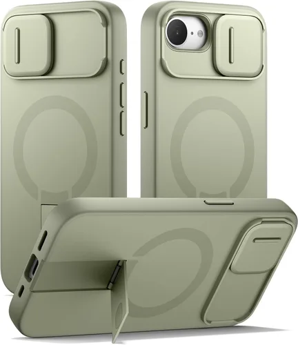 Vista 10 de SURITCH Funda para iPhone Air con cubierta de control de cámara, funda deslizante para cámara y soporte ajustable, compatible con MagSafe, a prueba