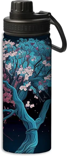 Vista 10 de Botellas de agua aisladas de 18 onzas, con estampado de mal de ojo, botella de agua deportiva aislada de doble pared a prueba de fugas, taza térmica