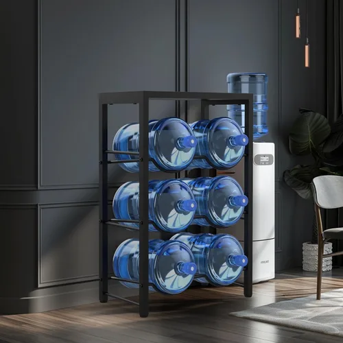 Vista 8 de Semoprus Soporte para jarra de agua de 5 galones para 6 botellas, 3 niveles