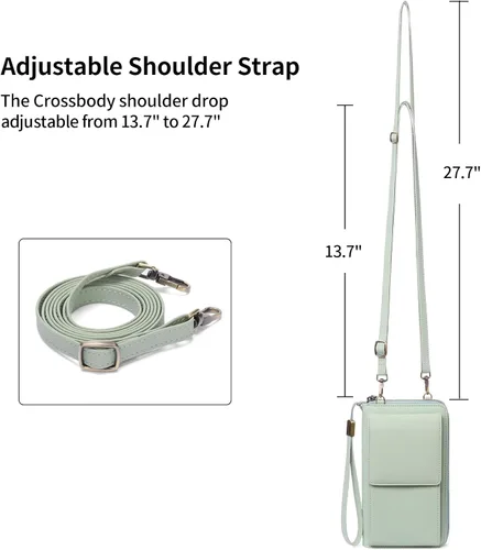 Vista 6 de SENDEFN Bolso cruzado pequeño para teléfono celular para mujer, de cuero, con múltiples ranuras para tarjetas