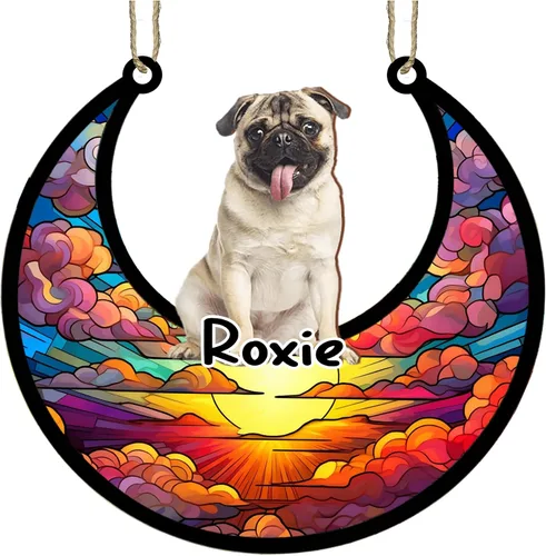 Vista 101 de LOVELYPOD Adorno de Navidad personalizado para perro pastor australiano, atrapasoles conmemorativo, adorno de Navidad de pastor australiano