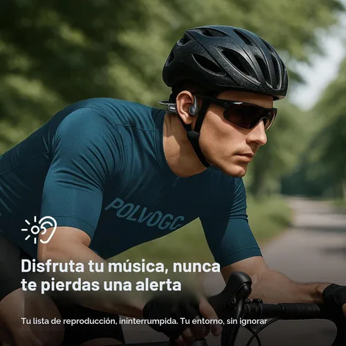 Vista 4 de Auriculares de conducción ósea, auriculares de oreja abierta Bluetooth 5.4 con micrófono, 8 horas de reproducción, auriculares de conducción ósea
