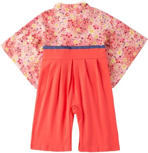 Vista 3 de Mameluco tipo kimono para bebé niña disfraz japonés mono Hakama traje samurái infantil