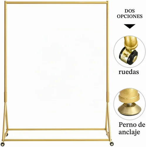Vista 4 de Percheros de Tubo Dorado Independientes, Perchero de Ropa Moderno de Metal Resistente, Perchero Fácil de Montar para Colgar en Boutiques