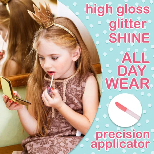 Vista 6 de L.O.L Surprise - Paquete de 7 brillos de labios para niñas, brillo labial Lol Maquillaje no tóxico para niños con L.O.L. Personajes