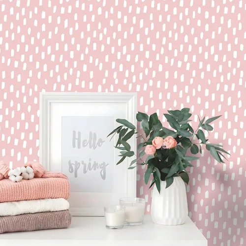 Vista 14 de HAOKHOME Papel tapiz para despegar y pegar, diseño de puntos modernos y bohemios, extraíble, para baño, color caramelo/blanco, papel de contacto
