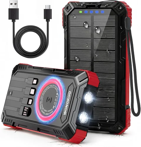 Vista 10 de Cargador solar Banco de energía - 49800mAh QC3.0 Cargador portátil de carga Ámbar