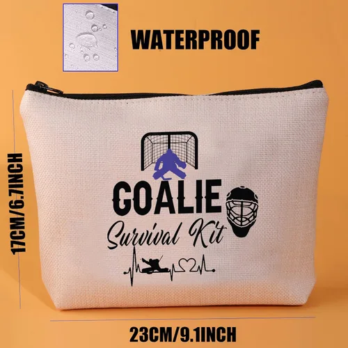 Vista 4 de JYTAPP Kit de supervivencia para porteros, bolsa de cosméticos, regalo de hockey sobre hielo, regalos para jugadores de hockey, bolsa de viaje