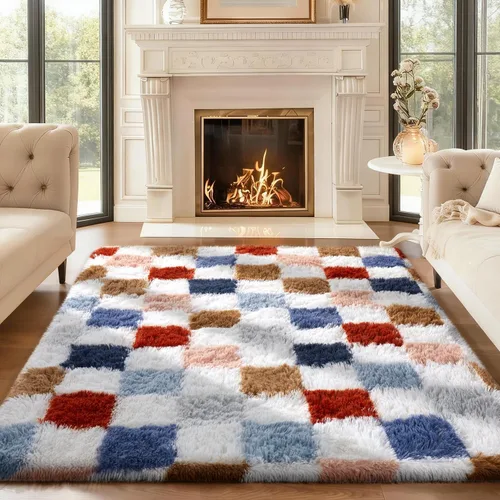 Vista 150 de Ophanie - Alfombras para sala de estar, antideslizante y suave, de felpa grandes y peludas para dormitorio, peludas para niños y niñas, decoración