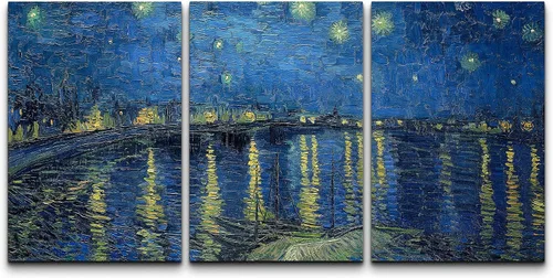 Vista 124 de wall26 Lienzo enmarcado para pared, juego de arte con flores de almendra de Vincent Van Gogh, naturaleza, ilustraciones de área silvestre, bellas