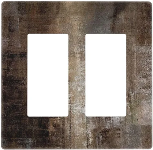 Vista 186 de Taupe Beige Marrón Gris Abstracto Arte 1-Banda Interruptor de Luz Doble de Recepción Placa de Pared Toma Cubiertas Eléctricas Decorativas Modernas