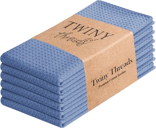 Vista 75 de TWINY threads Juego de toallas de cocina con diseño de diamante, 100% algodón, trapos grandes y trapos de lavado, absorbentes de secado rápido