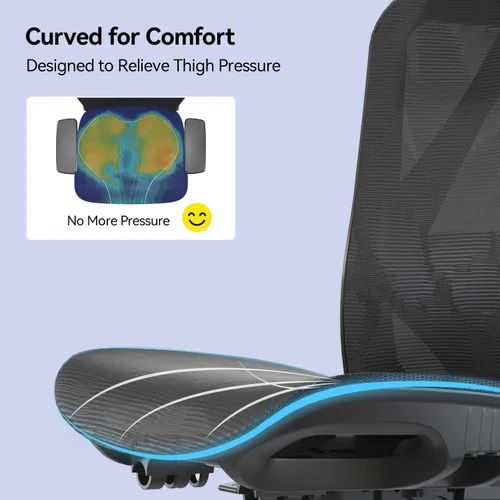 Vista 11 de SIHOO Silla de oficina ergonómica M57, silla de escritorio con respaldo de Negro