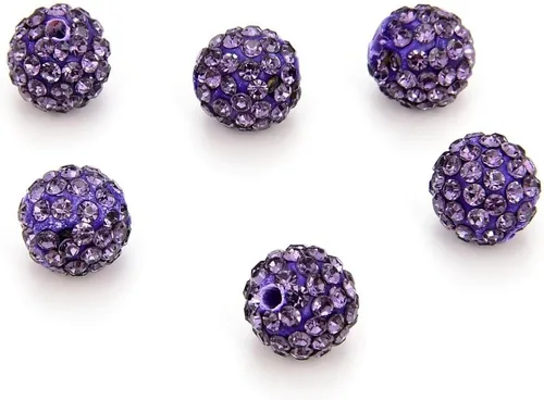 Vista 8 de 100 piezas Adabele Grado A Cuentas sueltas con cristal de 10 mm, diseño de atrapasueños con diamantes de imitación, bola de discoteca de arcilla