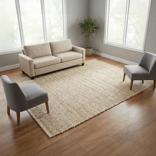 Vista 50 de RedEarth · Alfombra rectangular - 2'x3' de yute natural trenzada con respaldo antideslizante - Alfombra boho tejida a mano para dormitorio, cocina