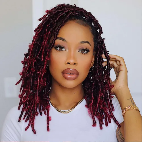 Vista 25 de Toyotress Butterfly Locs - Cabello de ganchillo de 8 pulgadas, 7 piezas de trenzas de ganchillo desgastadas pretrenzadas, color negro natural